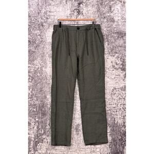 Etro Pants Large Mens Green Gauze Relaxed Fit Straight Leg